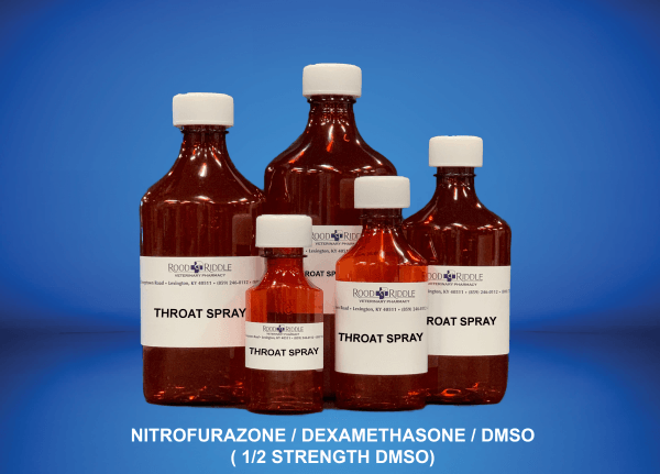 Throat Spray (Nitrofurazone/Dexamethasone/DMSO) (1/2 Strength DMSO)