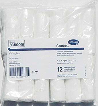 Gauze Conco Latex Free Conforming Stretch 4" Roll (plastic bag)