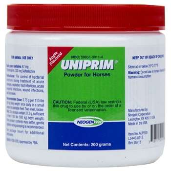Uniprim (Sulfadiazine/Trimethoprim) Apple Flavored