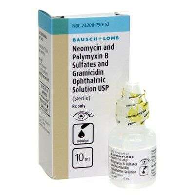 Neomycin 1.75mg/Polymyxin B 10,000U/Gramicidin 0.025mg