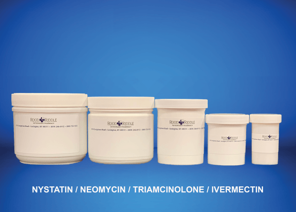 Nystatin/Neomycin/Triamcinolone/Ivermectin (112,000IU/2.4mg/1mg/5mg/gm)