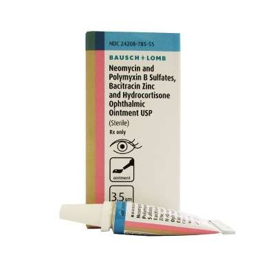 Neomycin 3.5mg/Polymyxin 10,000U/Bacitracin 400U w/Hydrocortisone 10mg/gm