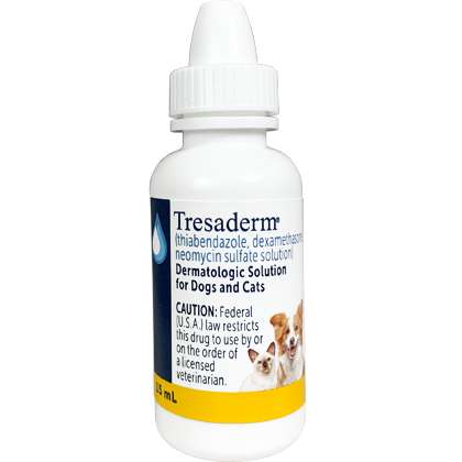 Tresaderm (Thiabendazole 40mg/Dexamethasone 1mg/Neomycin Sulfate 3.2mg/ml)