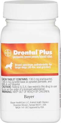 Drontal Plus Large Dog >45 lbs (Praziquantel/Pyrantel Pamoate/Febantel)