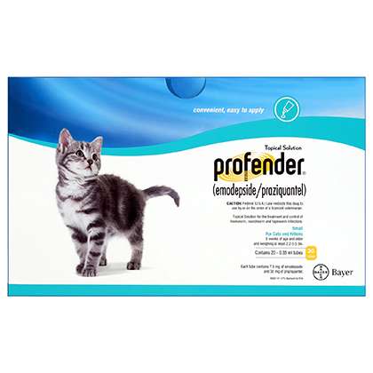 Profender Topical Dewormer for Small Cats 2.2-5.5 lbs (Emodepside/Praziquantel)