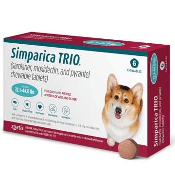 Simparica Trio Canine (Blue 22.1-44 lbs)