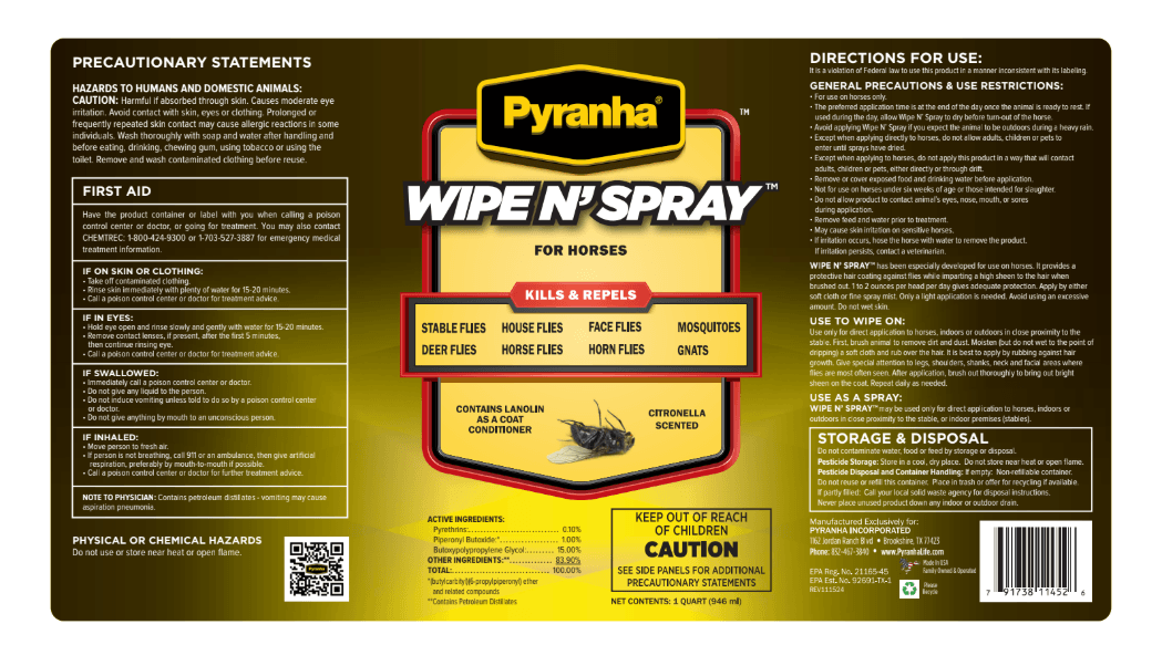 Fly Spray Pyranha Oil Based (yellow)