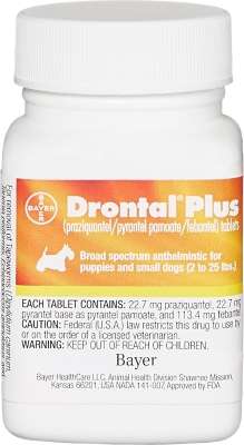 Drontal Plus Small Dog 2-25 lbs (Praziquantel/Pyrantel Pamoate/Febantel)